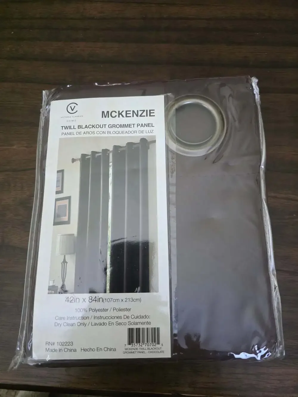 Victoria Classics McKenzie Twill Blackout Grommet Panel 42x84 Chocolate